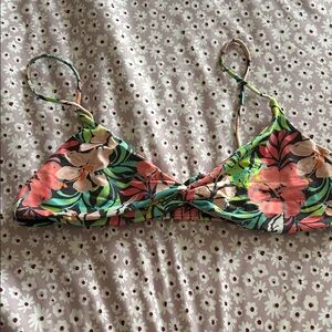 O'Neill Floral Bikini Top - Green, Pink, Black